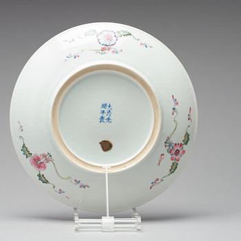 A nine dragon dish, presumably republic with Guangxu six character mark.