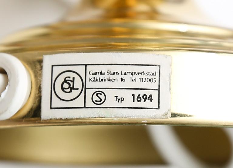 VÄGGLAMPOR , 1 par, Gamla Stans Lampverkstad, 1900-talets andra hälft.