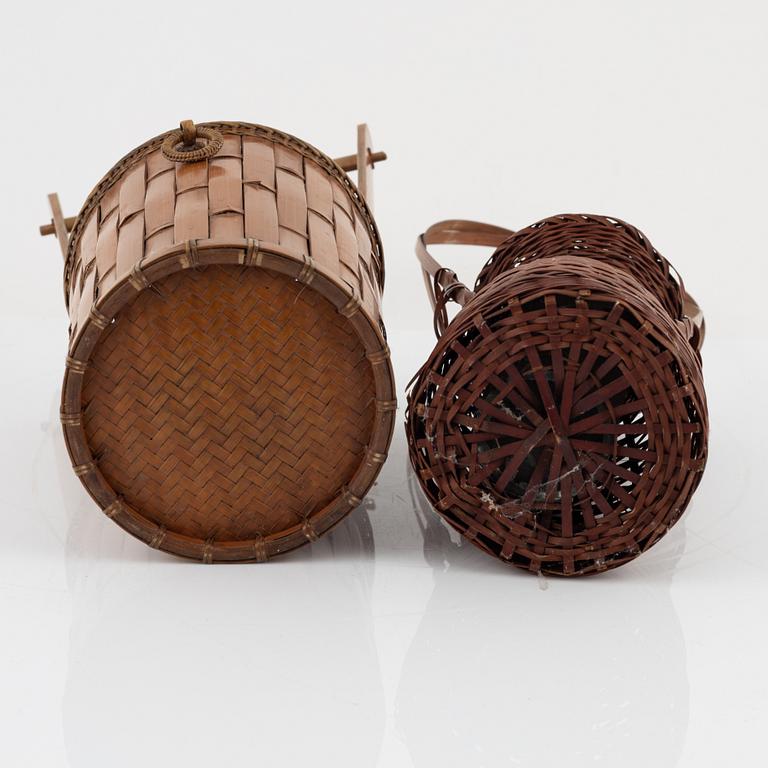 Two Japanese flower baskets, circa 1900.