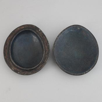 Hans Hedberg, a signed faience box, Biot, France.