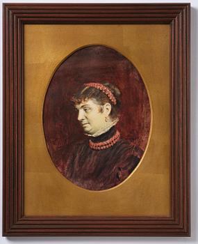 Anders Zorn, Portrait of Mrs. Veronica Heiss with a hair ornament and a necklace of corals.