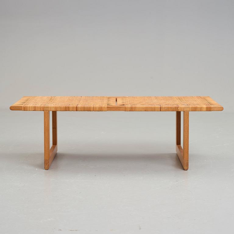 Børge Mogensen, an oak and rattan bench, cabinetmaker Erhard Rasmussen, Denmark 1950's-60's.