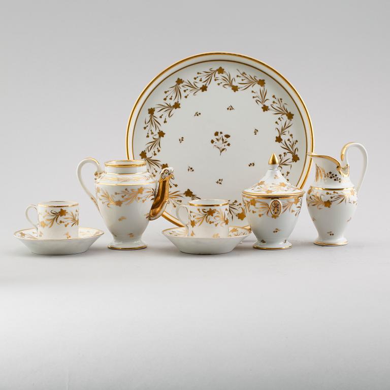 FRUKOSTSERVIS, porslin, 6 delar, Meissenliknande märke, 1800-talets första hälft.