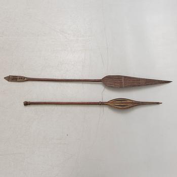 A set of two African ceremonial wooden paddles first half of the 20th century.