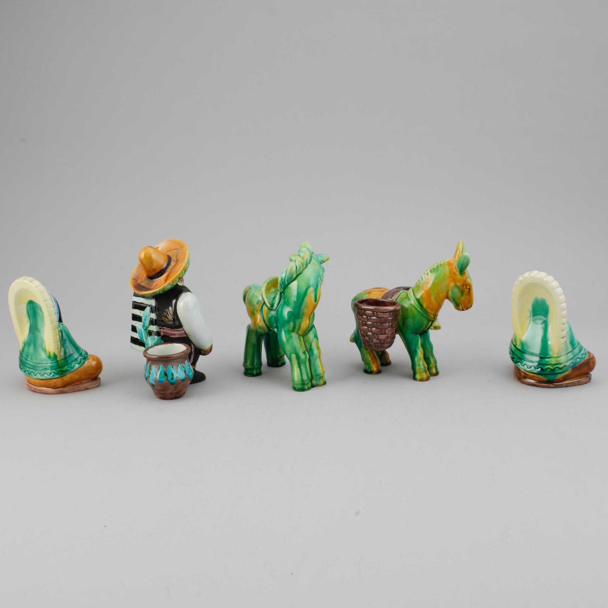 Gunnar Nylund, five stoneware and creamware figurines, Rörstrand, Sweden mid 20th century.