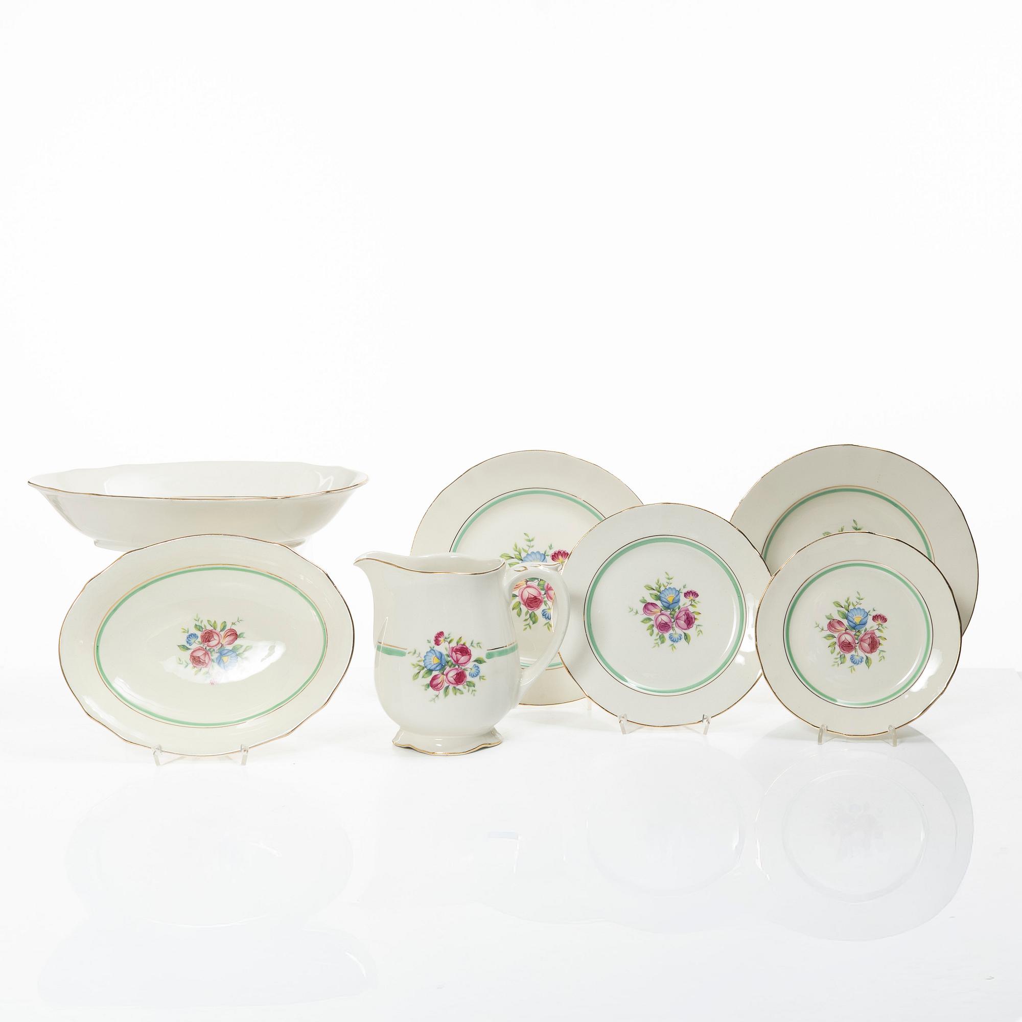 Arabia, matservis, 80 delar, porslin, "Tellervo", i produktion 1949-1958.