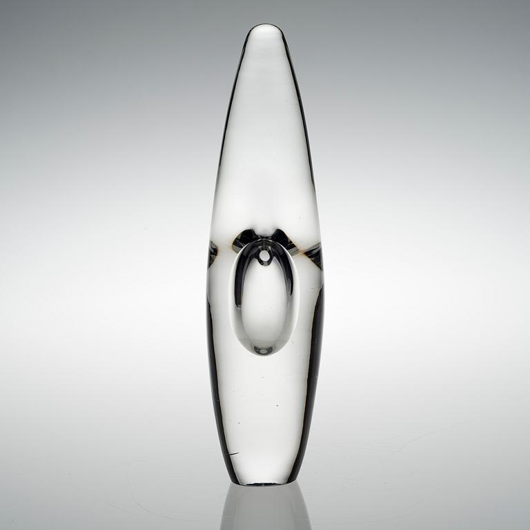 TIMO SARPANEVA, GLASSKULPTUR. Orkidé. Signerad Timo Sarpaneva Iittala -57.