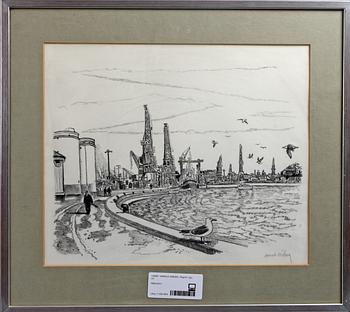 HARALD WIBERG, litografi, sign.