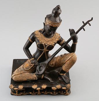 SKULPTUR, brons, möjligen Thailand, 1900-talets första hälft.