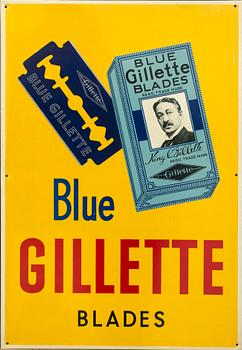 A mid 1900s Gillette metal poster.