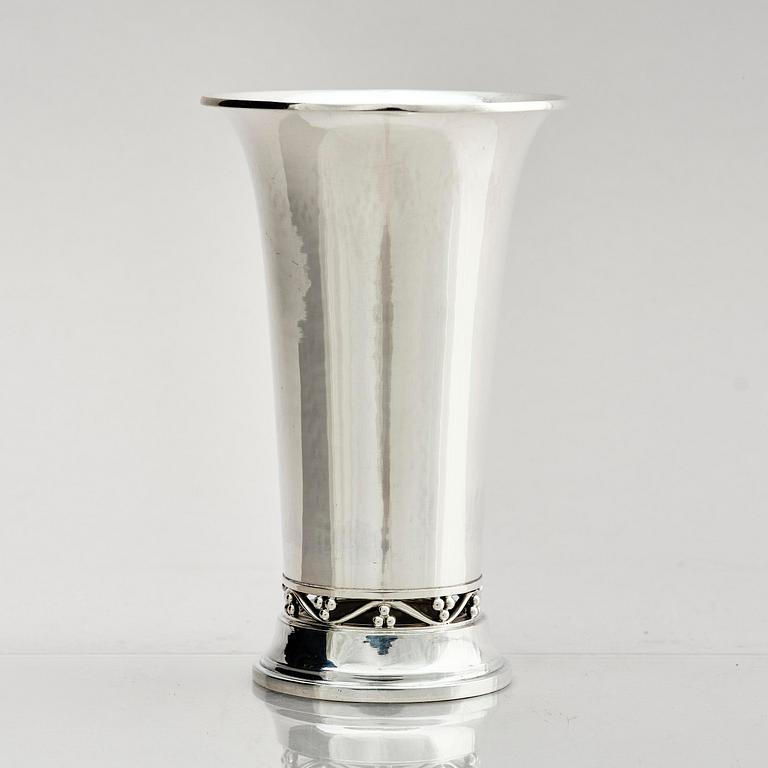 Georg Jensen, a sterling silver vase, design Harald Nielsen, model no 469A, Copenhagen, Denmark 1933-1944.