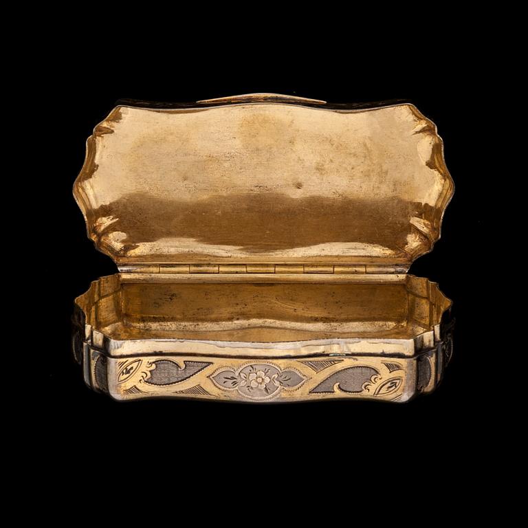 SNUSDOSA, silver, Frankrike, daterad 1855.