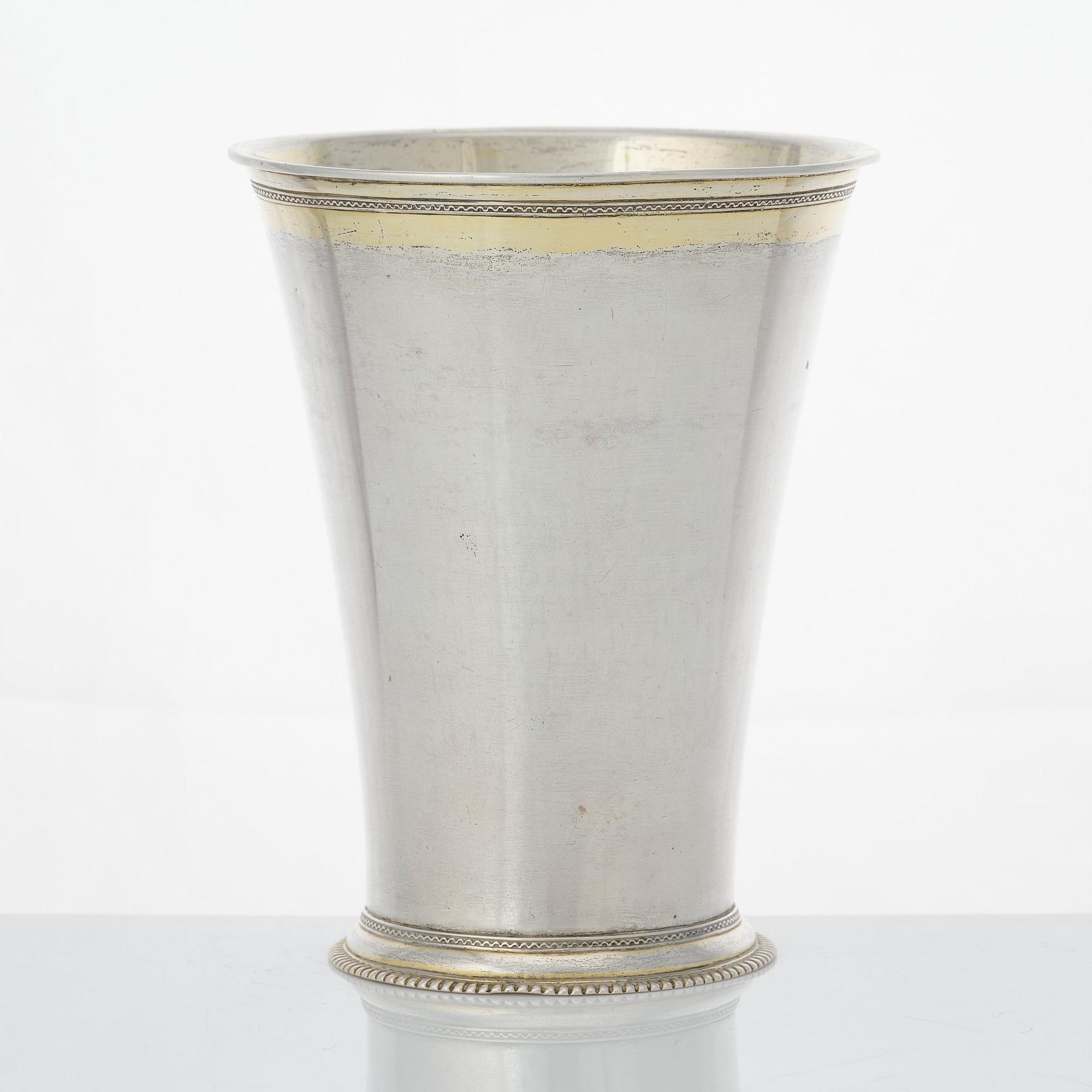 Petter Wirgman, bägare, silver, (verksam i Göteborg 1733-1739).