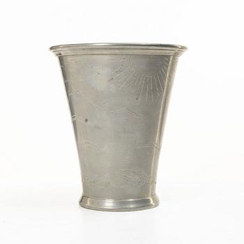 Nils Fougstedt, a pewter vase/ beaker, Firma Svenskt Tenn, model no A 40.