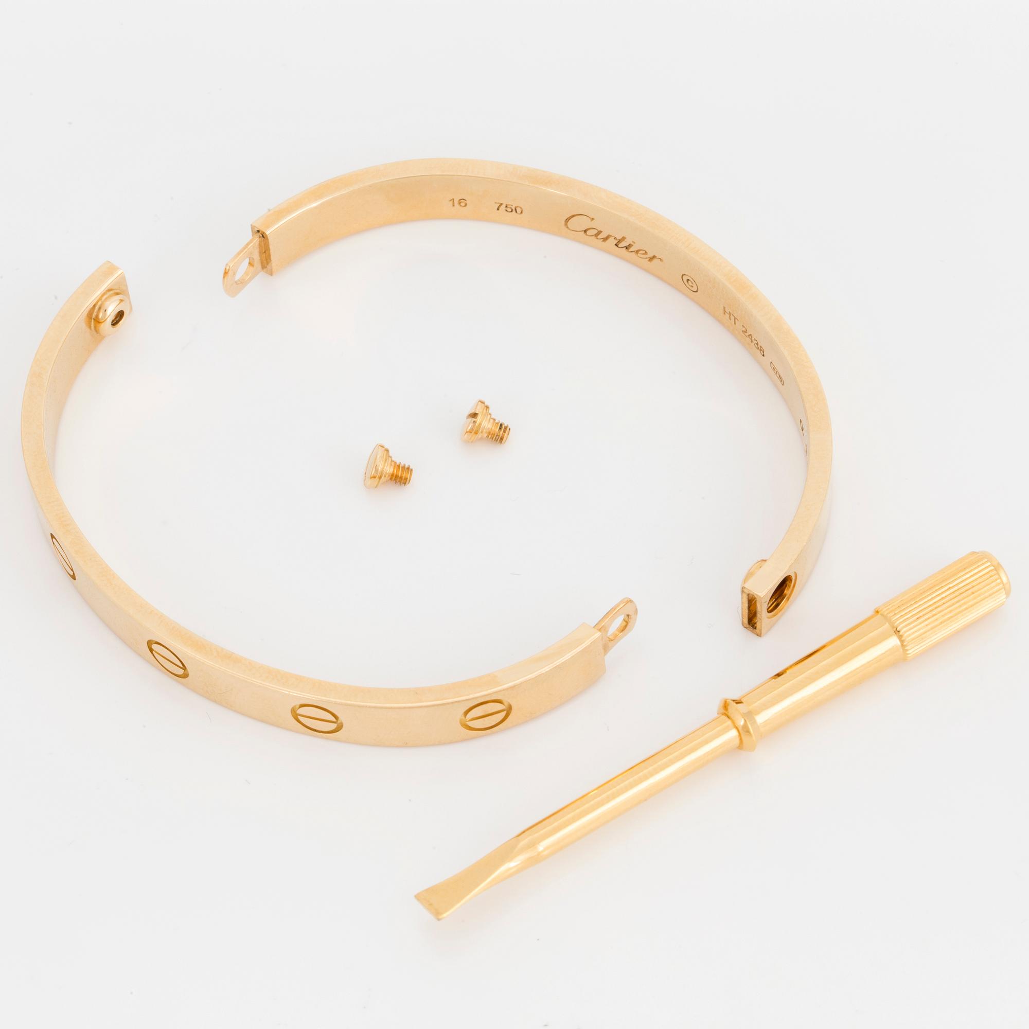 A Cartier 'LOVE' bracelet in 18K gold.
