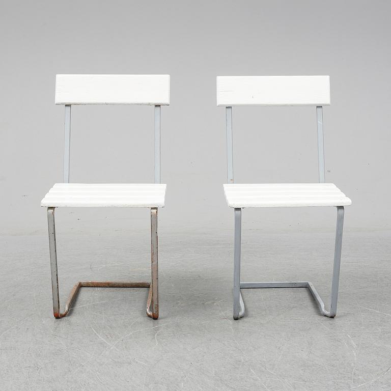 ARTHUR LINDQVIST, a pair of garden chairs, mid 20th Century.