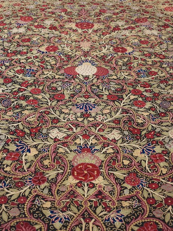 EMBROIDERY. Antique Rascht Embroidery. Persia (Iran). 204 x 109 cm.