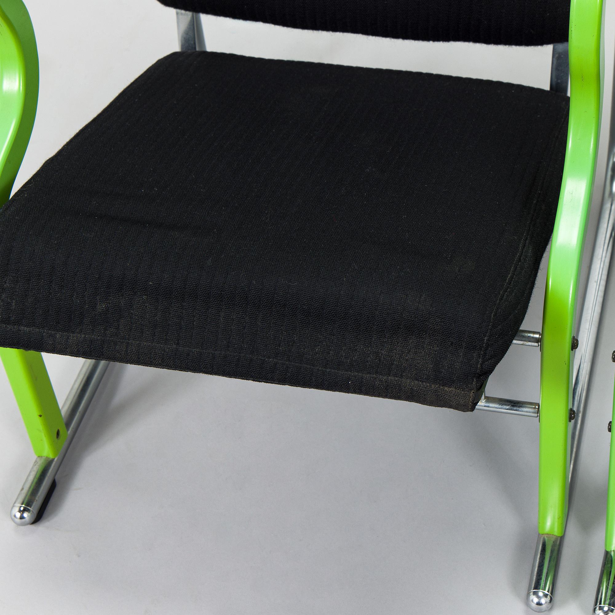 Yrjö Kukkapuro, A pair of 1980s 'Experiment' open armchairs for Avarte, Finland.