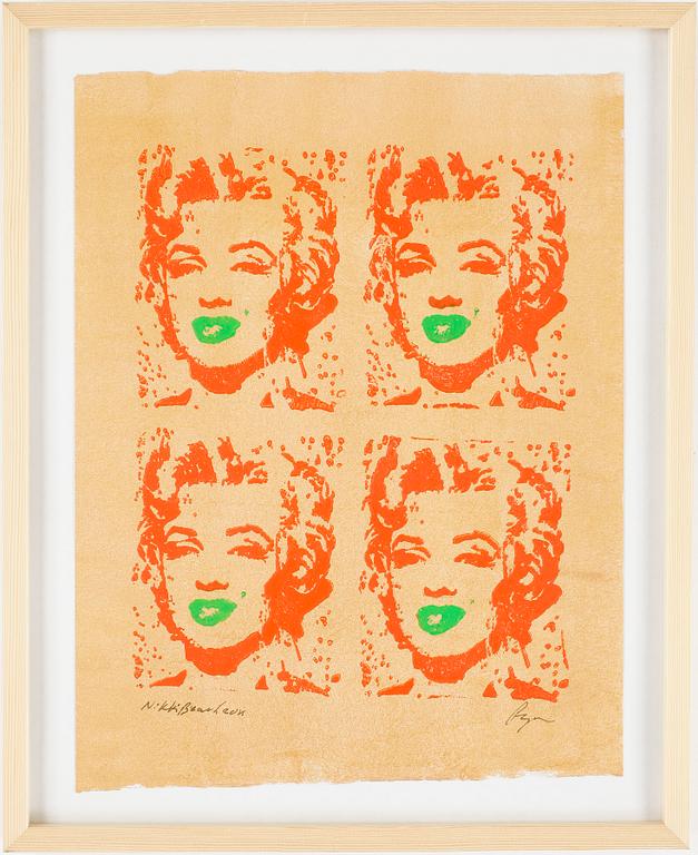 RICHARD RYAN, monoprint, signerad. "Nikki Beach 2011".