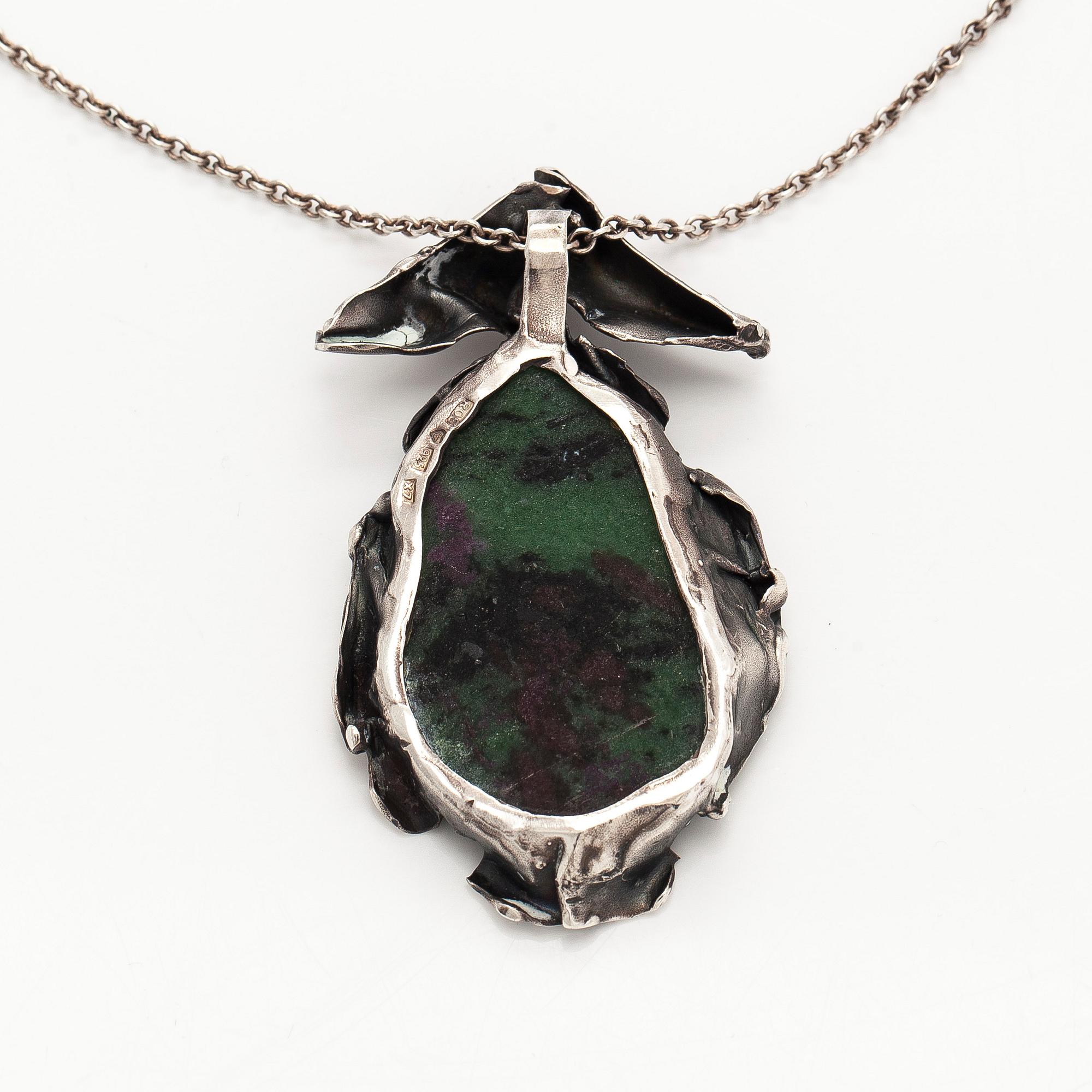 Reino Saastamoinen, hänge, zoisit, silver, 1975.