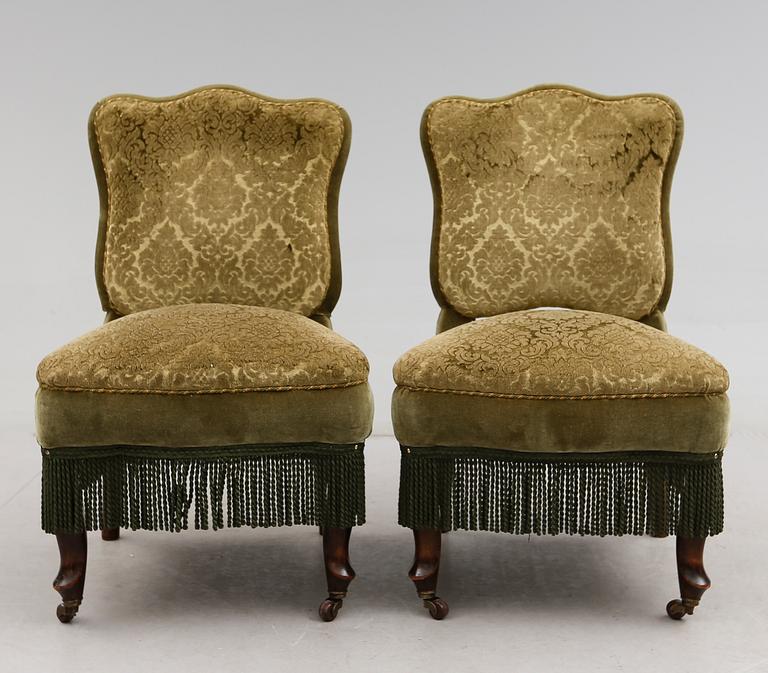 STOLAR, 1 par, tapetserarstil, tidigt 1900-tal.