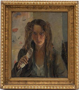 Ella Wanner, "Woman Combing Her Hair" (Self-Portrait).
