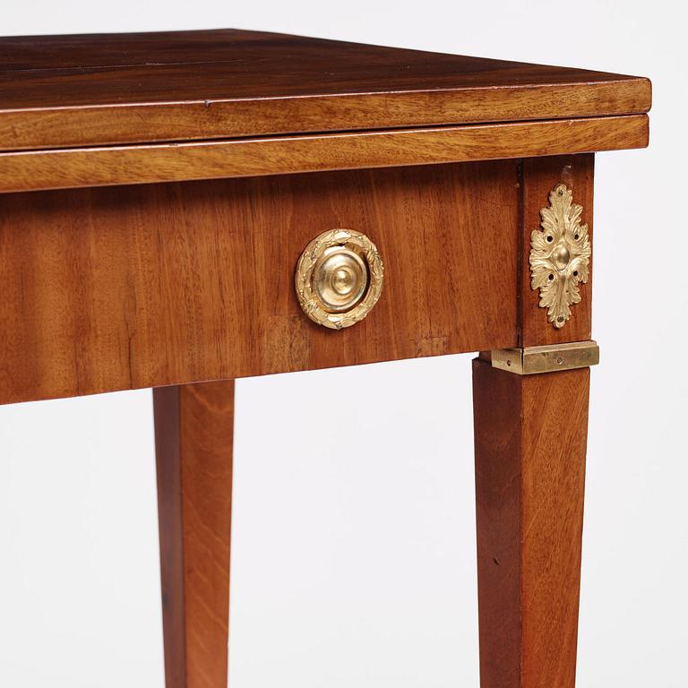 A Gustavian mahogany games table by Georg Haupt (master in Stockholm 1770-84).