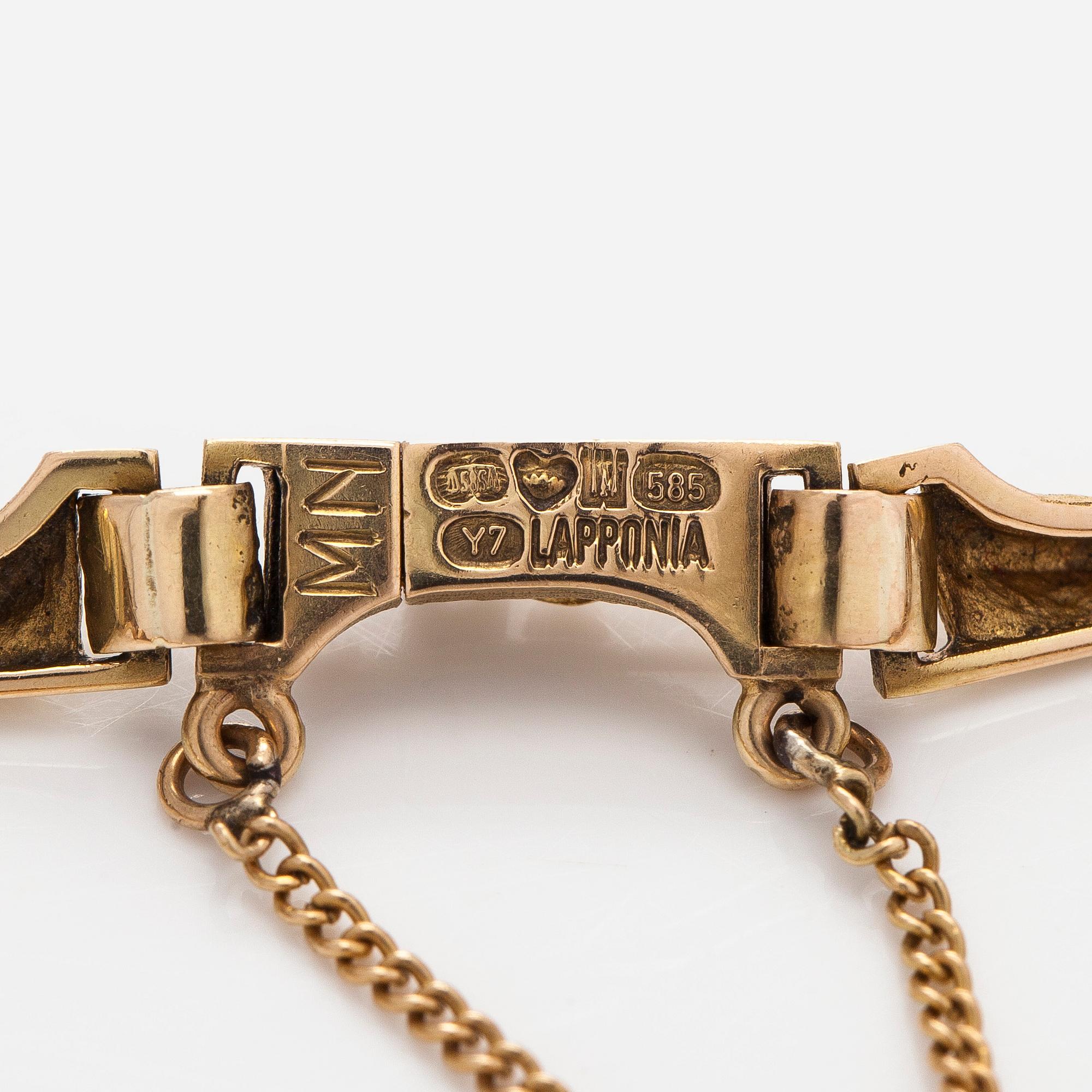 Björn Weckström, a 14K gold bracelet 'Siula' for Lapponia 1976.