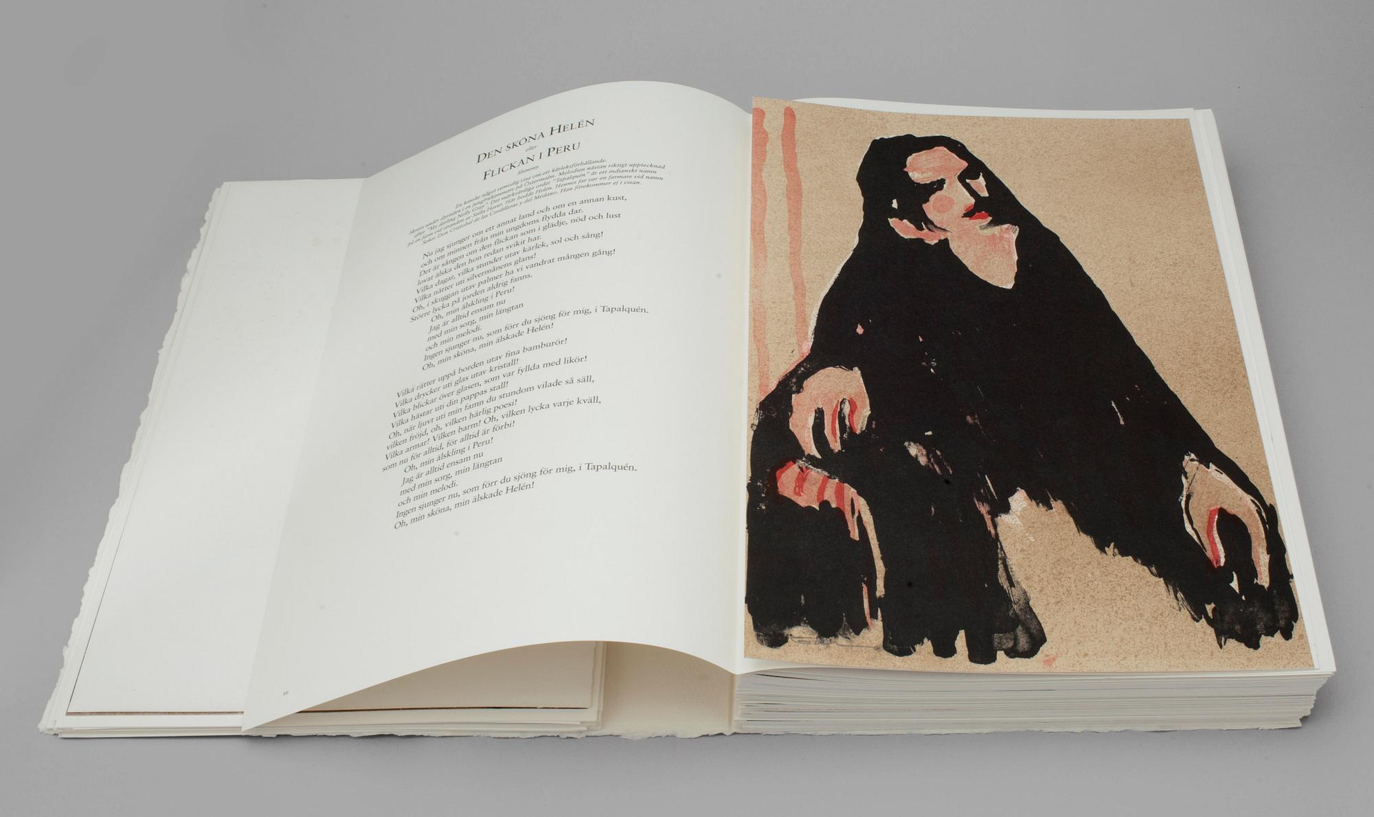 GÖSTA WERNER, litografier, "Visor av Evert Taube med bilder av Gösta Werner", sign, Galerie Aix, Stockholm 1989.