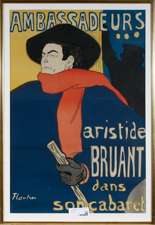 HENRI DE TOULOUSE-LAUTREC, (efter), affisch.