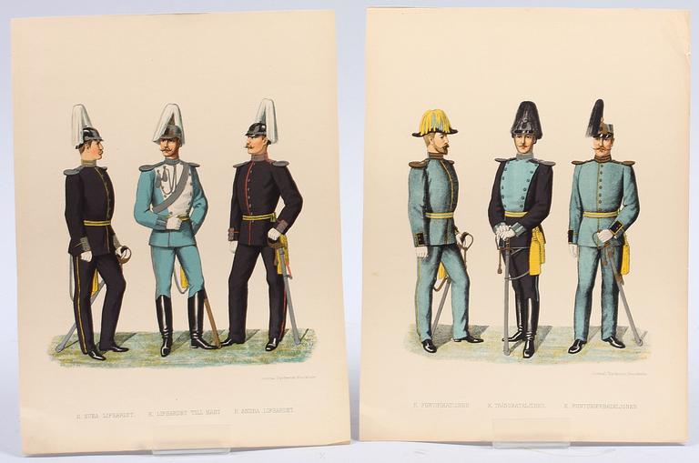 FÄRGLITOGRAFIER, 16 st. 1890-tal.