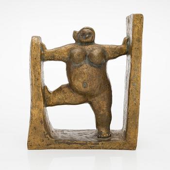 Toini Myllymaa, veistos, pronssia, signeerattu.