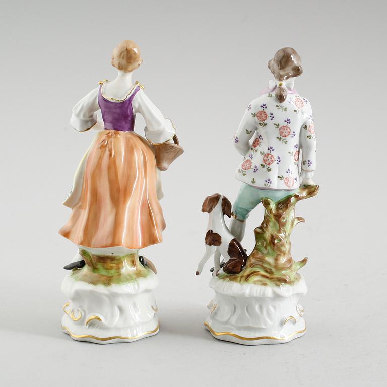 FIGURER, 2 st, porslin, Sitzendorf, 1900-talets mitt.