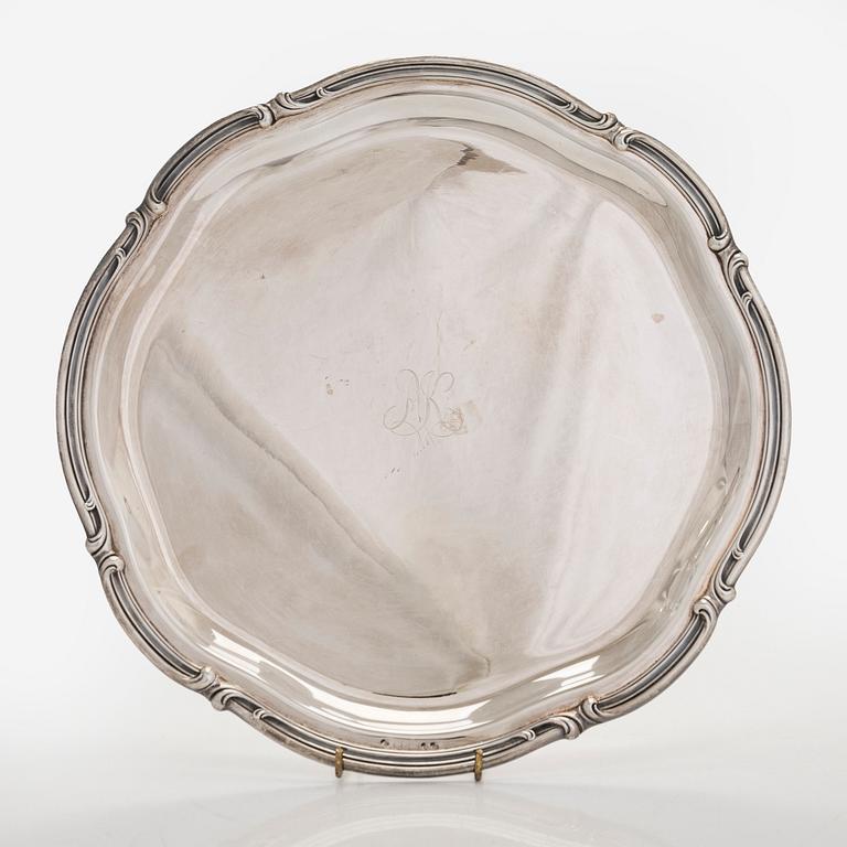 Tarjotin, hopeaa, suomalaiset tuontileimat.