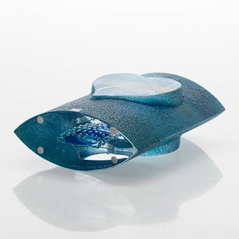 Kjell Engman, two art glass sculptures, signed Kosta Boda K Engman , numbered.