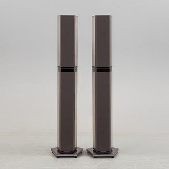 A pair of metal Bang & Olufsen speakers, Denmark, 1980's.