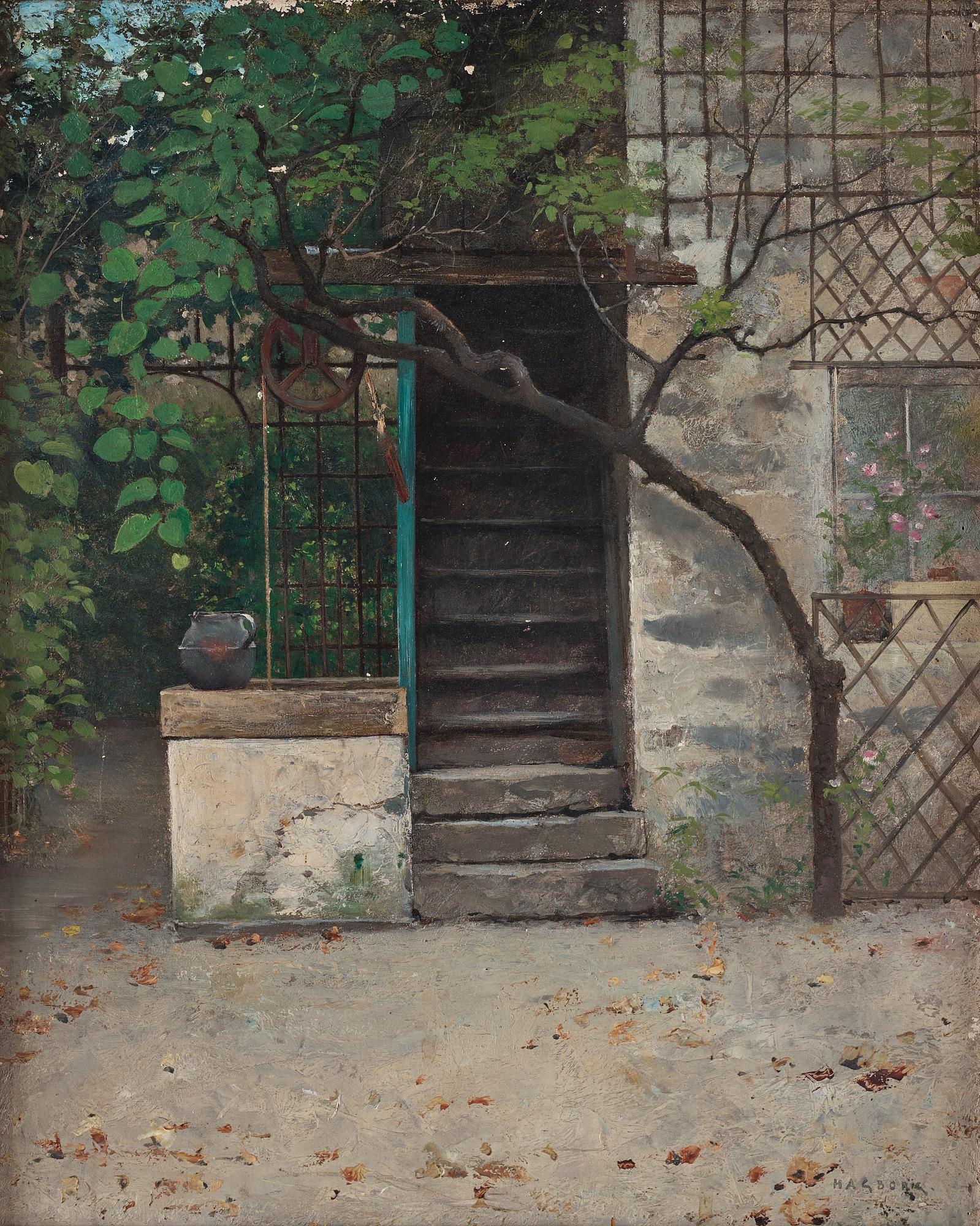August Hagborg, "Utanför Birgers ateljé i Paris" (Outside Birger's atelier in Paris).