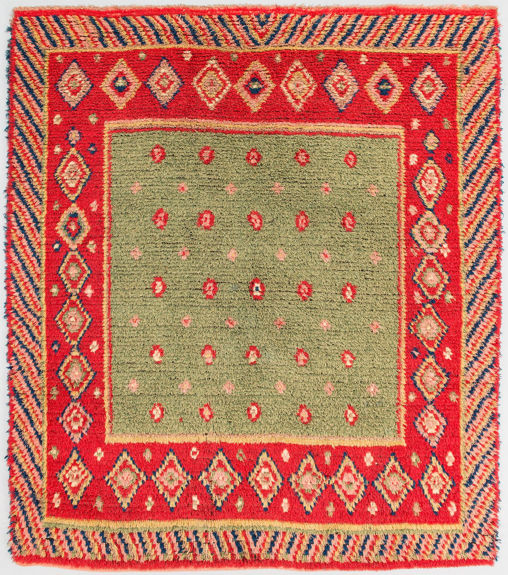 A 1800/1900 Finnish long pile ryg. Circa 170x145 cm.