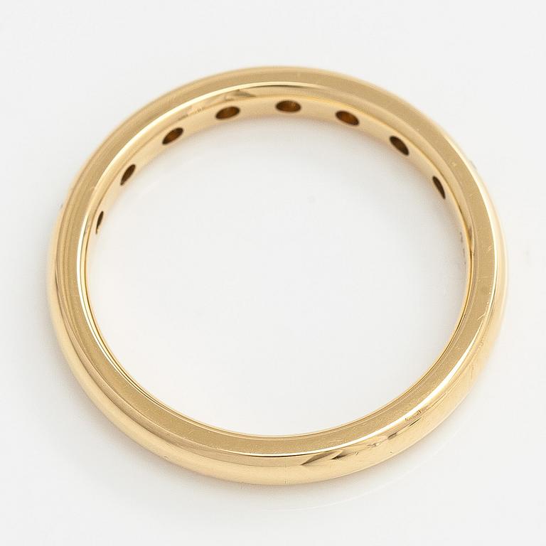 Tiffany & Co, !8 K gold stacking band ring, brilliant-cut diamonds, Peretti.