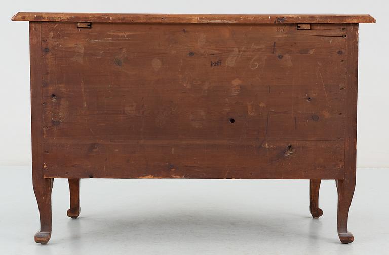 A Swedish late Baroque 18th Century commode, signed by  J. H. Fürloh.