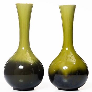 A pair of Jugendstil creamware vases, Rörstrand, early 20th Century.