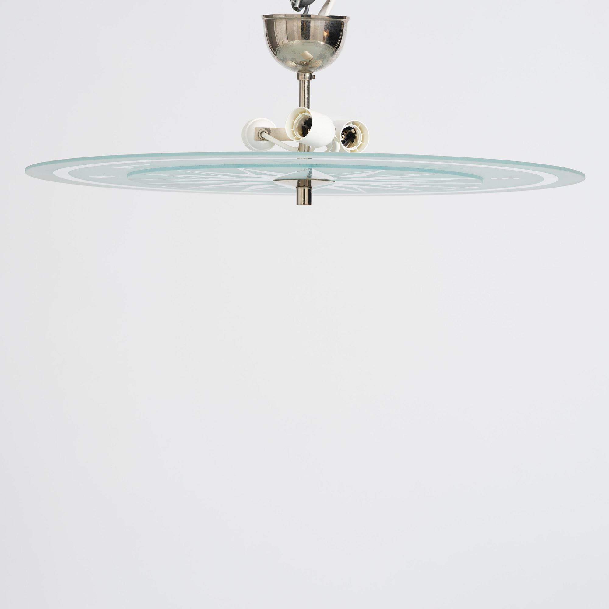 Simon Gate, a ceiling lamp model GD 652, Orrefors, 1930s.