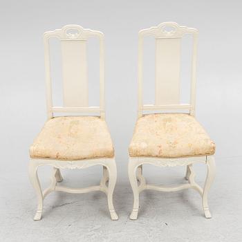 A Pair of Rococo Chairs, 18th Century, probably West Sweden.