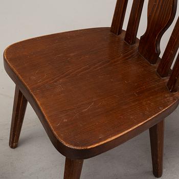 A set of four pine chairs, 1930's-40's.