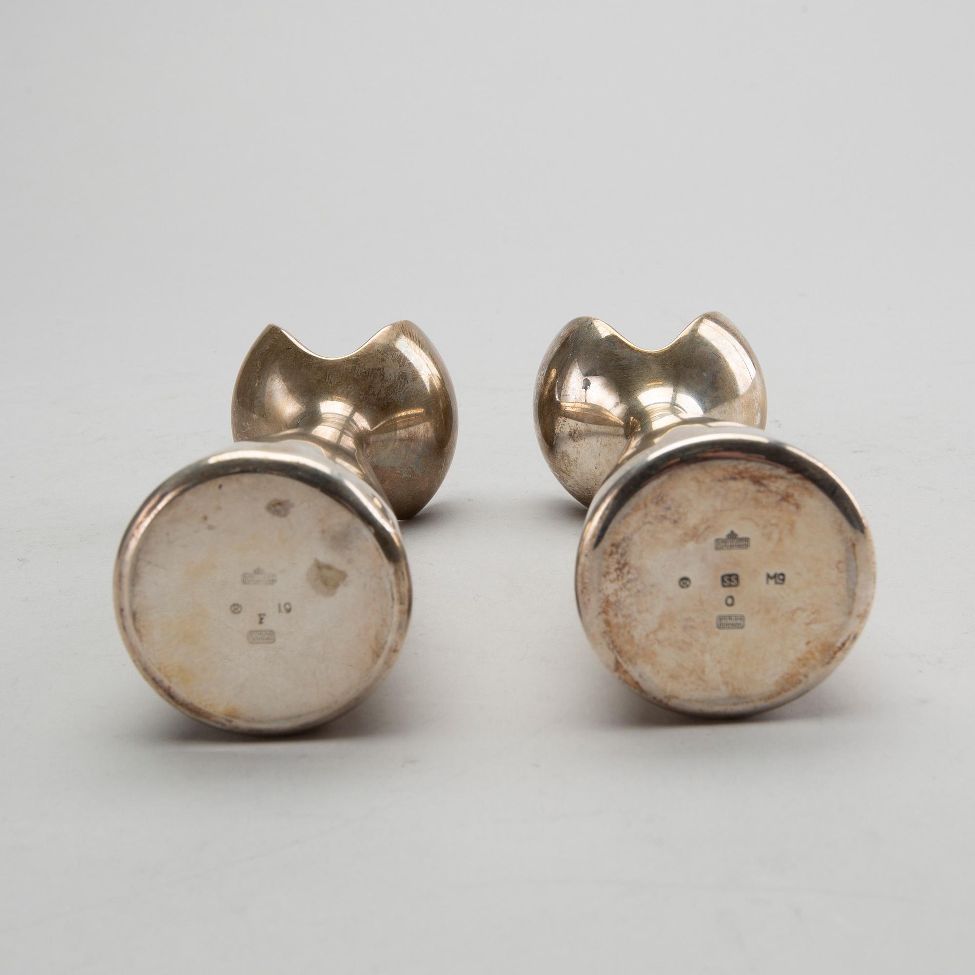 ANTON MICHELSEN, Ljusstakar, ett par, Sterling Silver, Danmark.