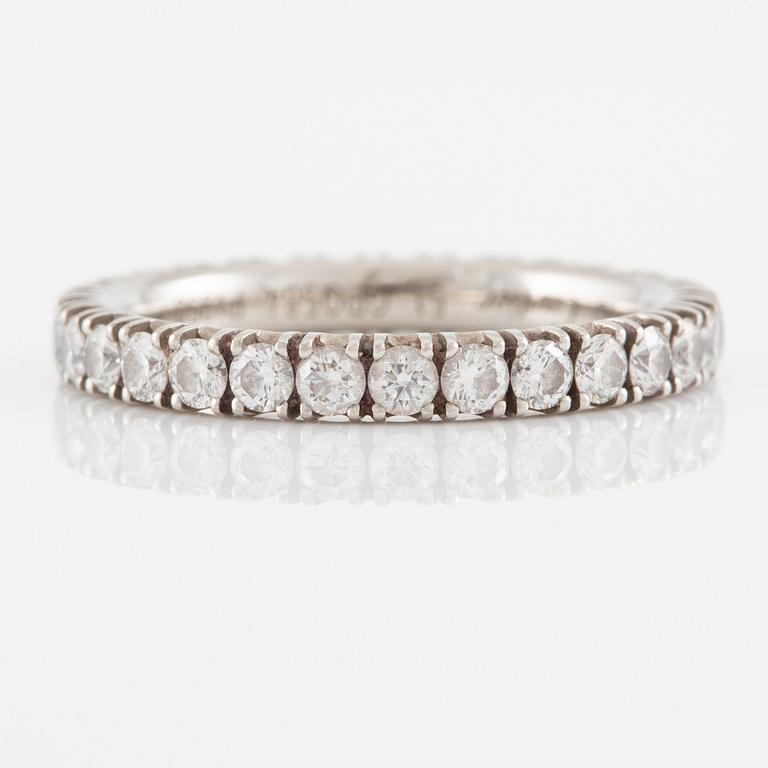 Cartier eternity ring in platinum with round brilliant-cut diamonds.
