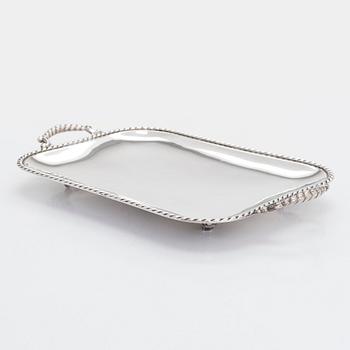 A Spanish silver tray , mid 20th century.