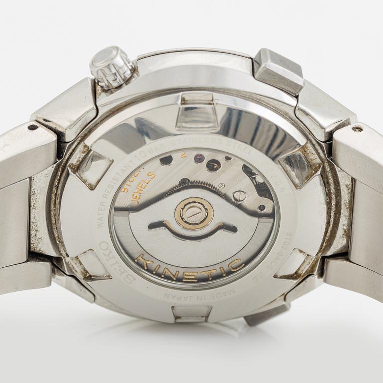 Seiko, Sportura, Kinetic, chronograph, wristwatch, 41 mm.