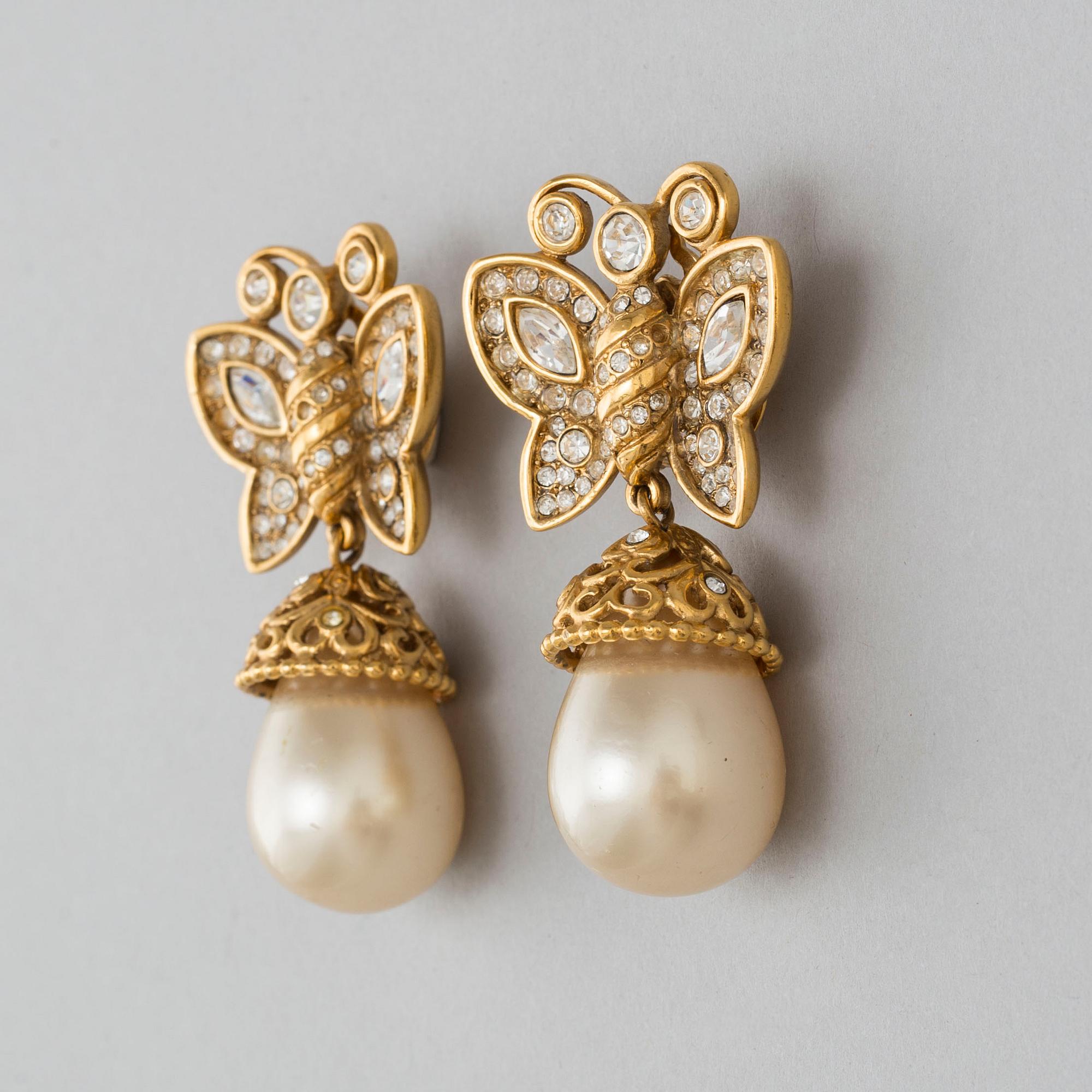 CHRISTIAN DIOR, earrings, 1990's.