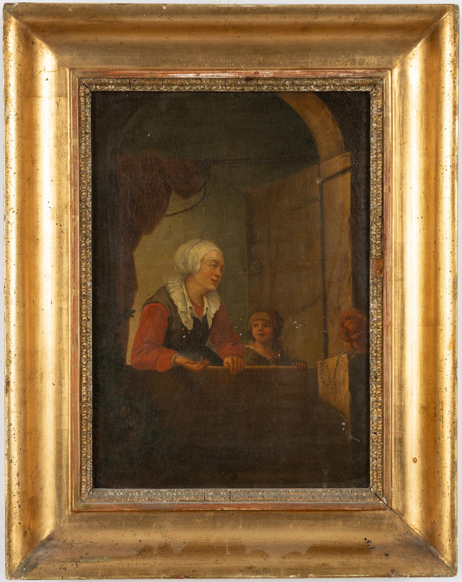 Unknown artist, early 19th century, Woman and boy with squirrel.
